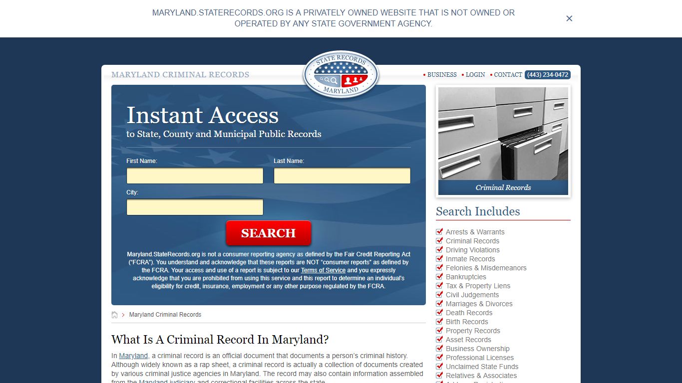 Maryland Criminal Records | StateRecords.org