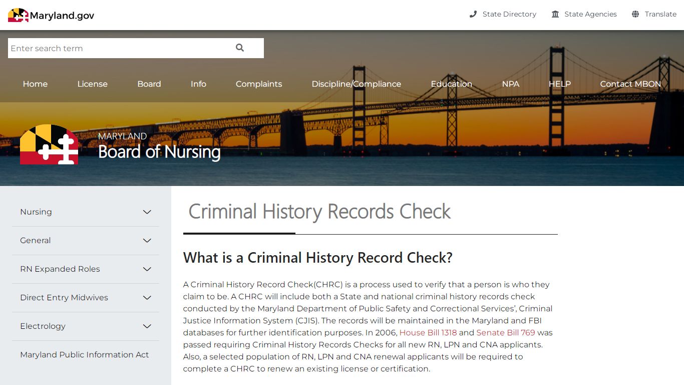 Pages - Criminal History Records Check - Maryland